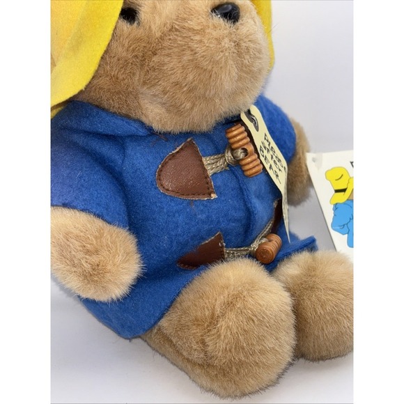 Paddington Bear Plush Stuffed Animal Toggle Coat Yellow Hat 9" Eden Toys - Picture 4 of 5